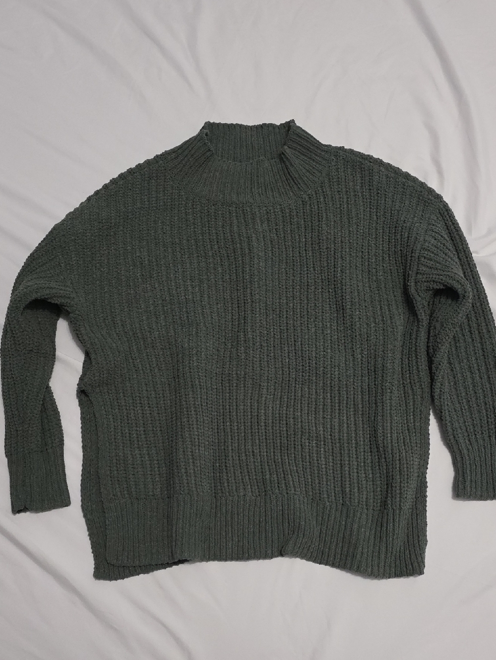 aerie Olive Green Ribbed Mock Neck Sweater